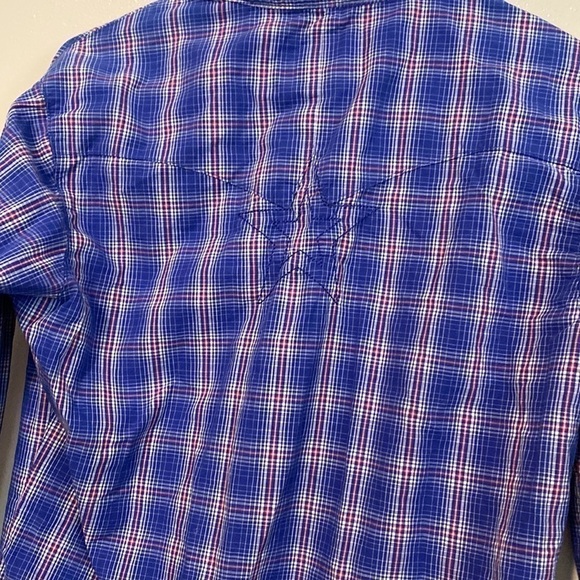 Wrangler full snap button down long sleeve national Patriot embroidered shirt s - Picture 9 of 13